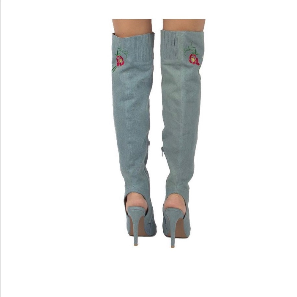 Denim knee high boots - Picture 4 of 4